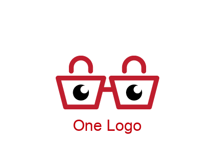 shopping bags with circles forming glasses