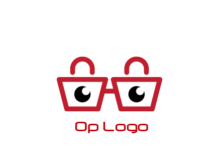 shopping bags with circles forming glasses