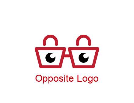 shopping bags with circles forming glasses