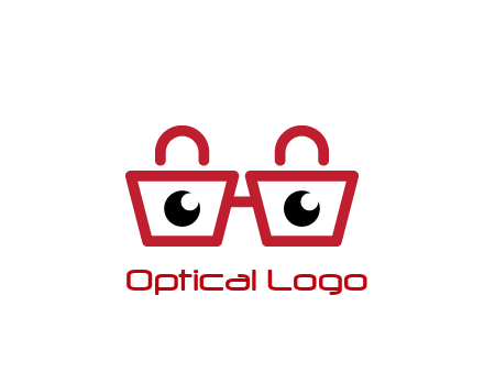 shopping bags with circles forming glasses