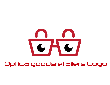 shopping bags with circles forming glasses