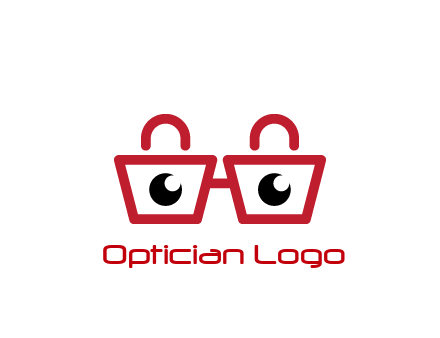 shopping bags with circles forming glasses