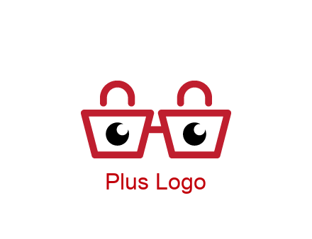 shopping bags with circles forming glasses