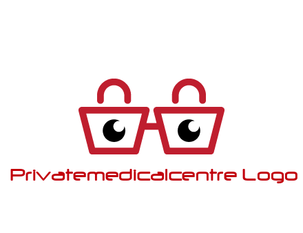 shopping bags with circles forming glasses