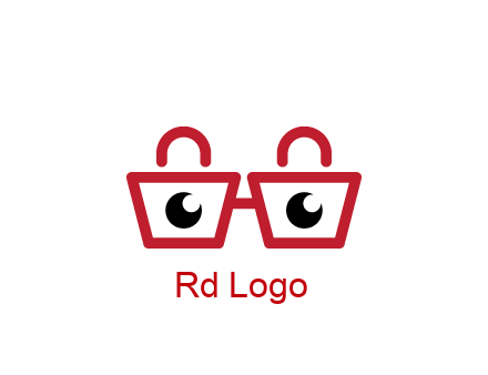 shopping bags with circles forming glasses