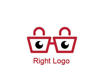 shopping bags with circles forming glasses