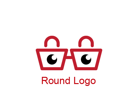 shopping bags with circles forming glasses