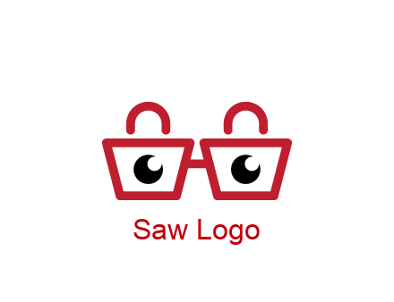 shopping bags with circles forming glasses
