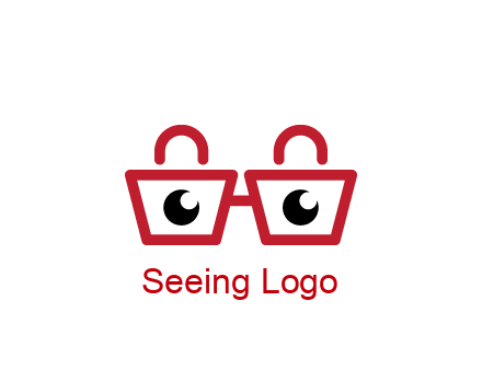 shopping bags with circles forming glasses