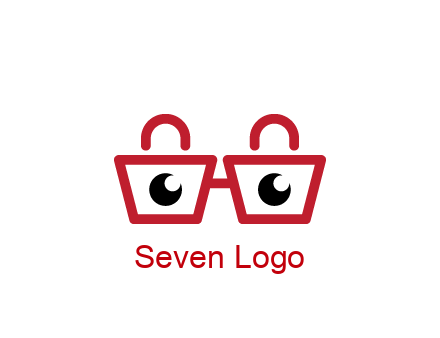 shopping bags with circles forming glasses