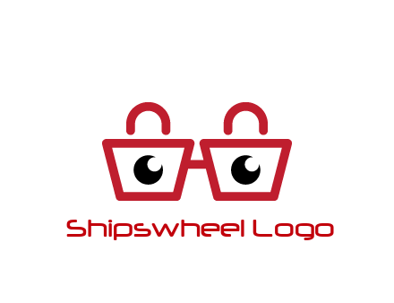 shopping bags with circles forming glasses