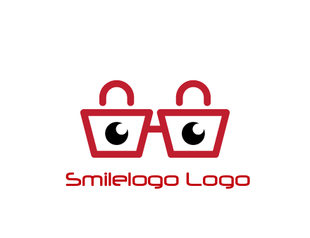 shopping bags with circles forming glasses