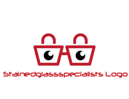 shopping bags with circles forming glasses