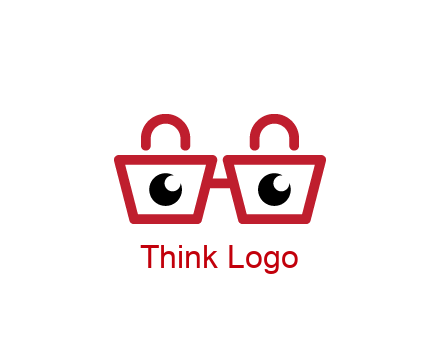 shopping bags with circles forming glasses