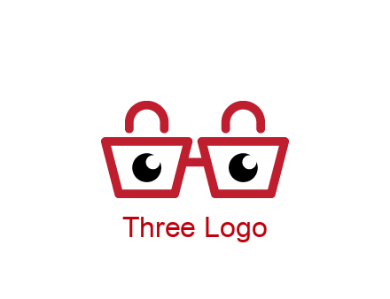 shopping bags with circles forming glasses