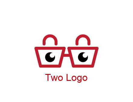 shopping bags with circles forming glasses