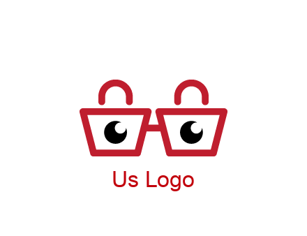 shopping bags with circles forming glasses