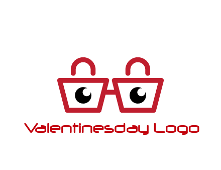 shopping bags with circles forming glasses