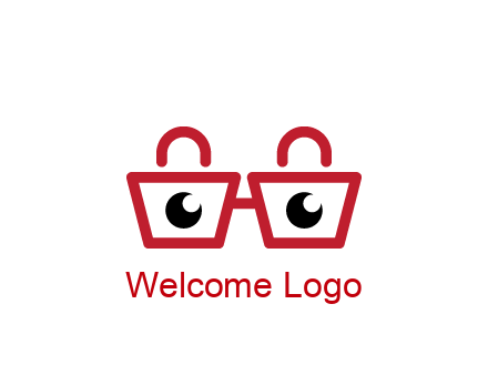 shopping bags with circles forming glasses