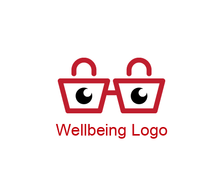 shopping bags with circles forming glasses