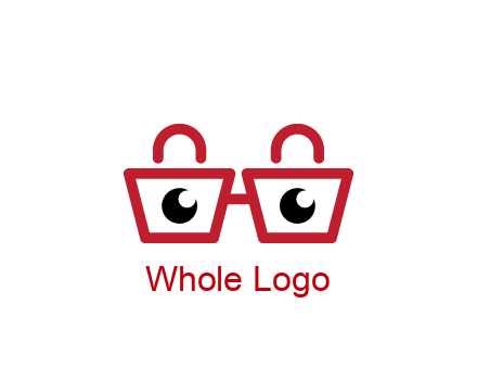 shopping bags with circles forming glasses