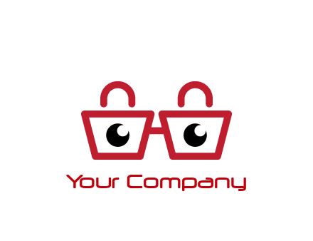 shopping bags with circles forming glasses