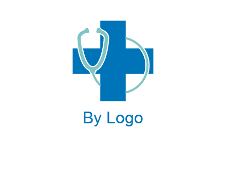 stethoscope around first aid sign