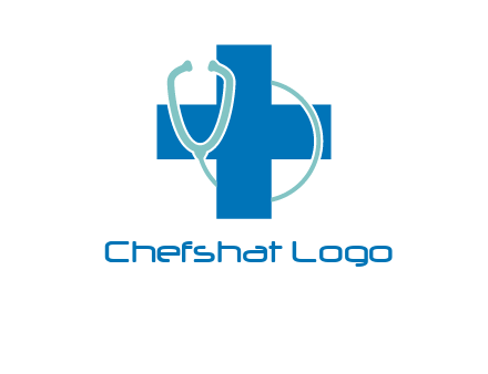 stethoscope around first aid sign