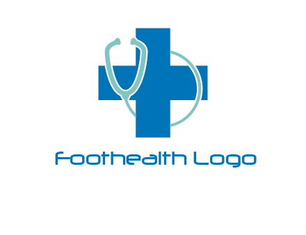 stethoscope around first aid sign
