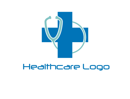 stethoscope around first aid sign