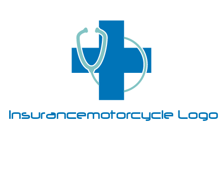 stethoscope around first aid sign