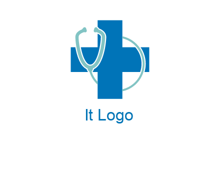 stethoscope around first aid sign
