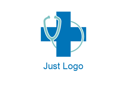 stethoscope around first aid sign