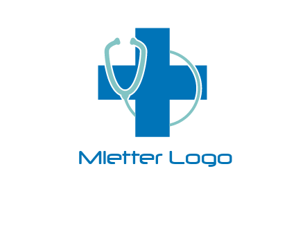 stethoscope around first aid sign