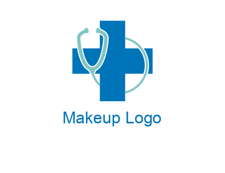 stethoscope around first aid sign