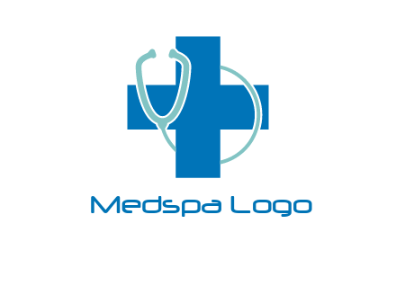 stethoscope around first aid sign