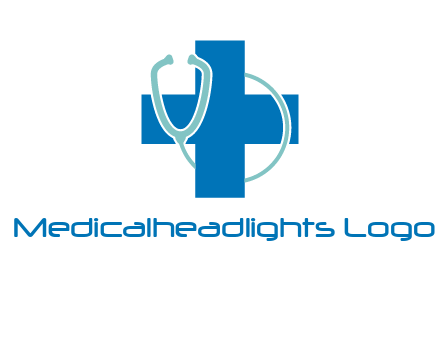 stethoscope around first aid sign