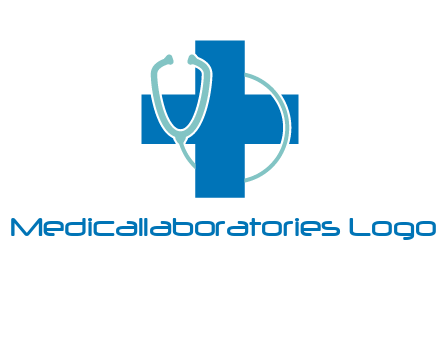 stethoscope around first aid sign