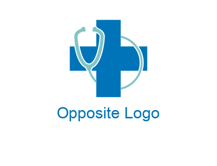 stethoscope around first aid sign