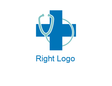 stethoscope around first aid sign