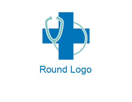 stethoscope around first aid sign