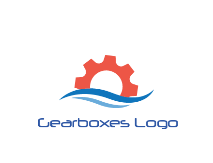 gear behind swooshes forming waves