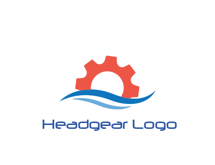gear behind swooshes forming waves