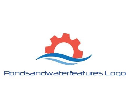 gear behind swooshes forming waves