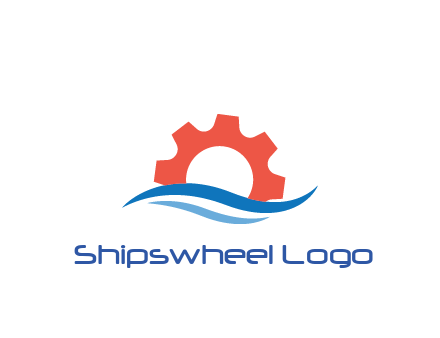 gear behind swooshes forming waves