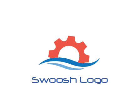 gear behind swooshes forming waves
