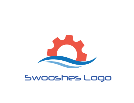 gear behind swooshes forming waves