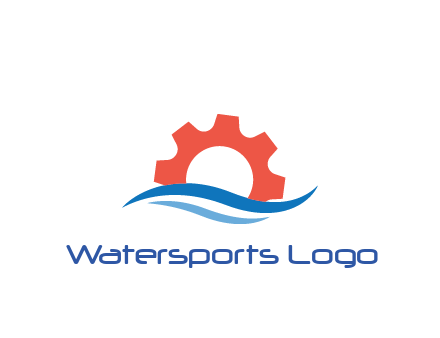 gear behind swooshes forming waves