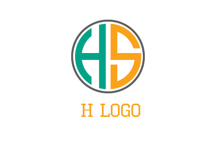 letter h and s inside the circle logo