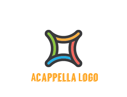 line art colorful curved square